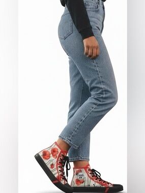 Hi Pro Keds Custom Shoes women’s 8.5  men’s size 6.5 floral orange tulips